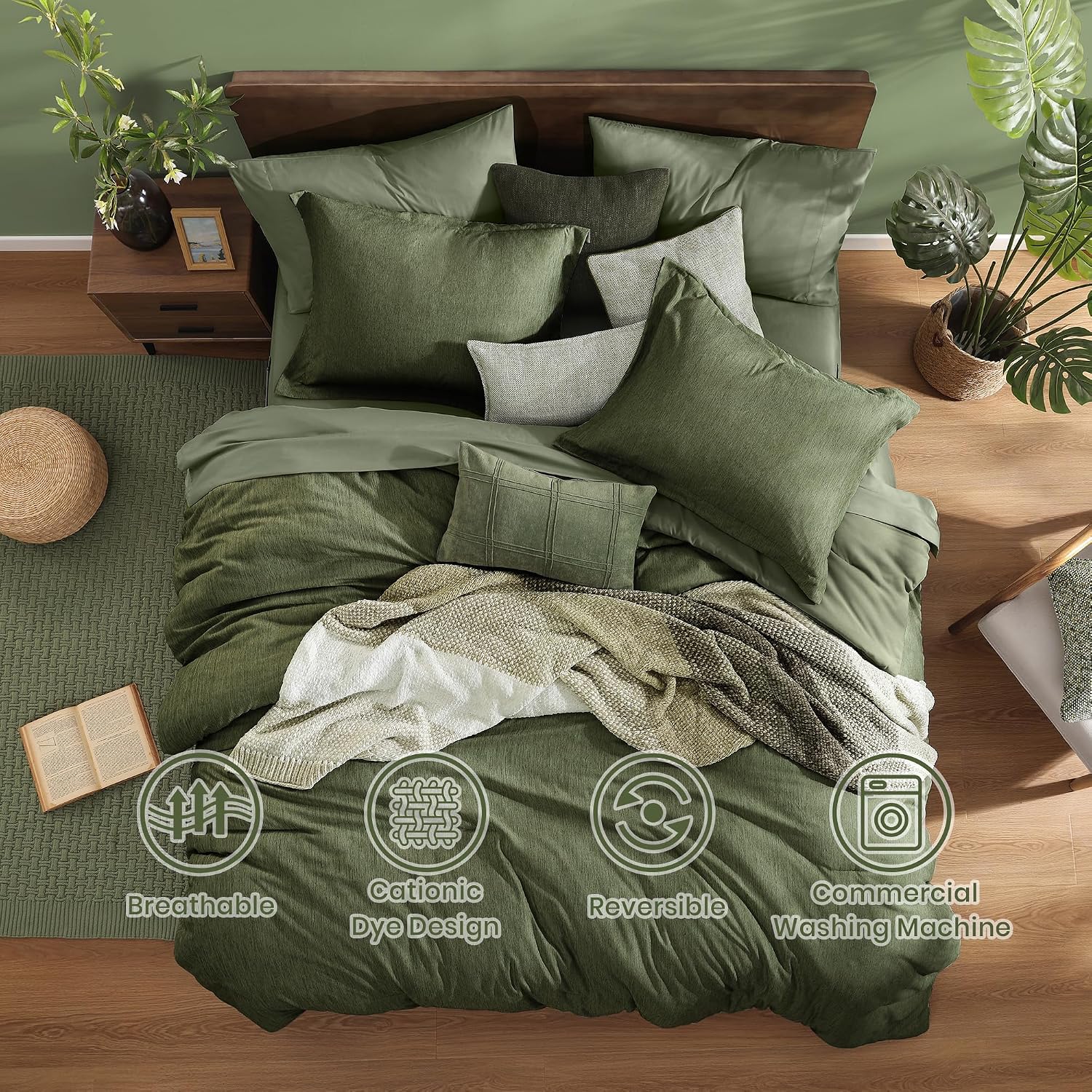 The Cationic Dyeing Difference: Why Olive, Plum, and Earth-Tone Comforter Sets Hold Their Color